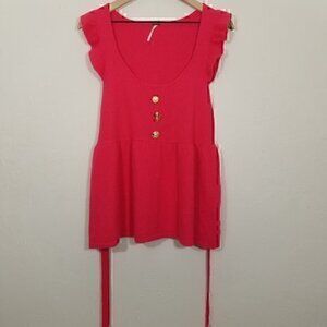 Free People Lambs wool/Rabbit Hair Angora/Nylon Tie Waist Top Size M